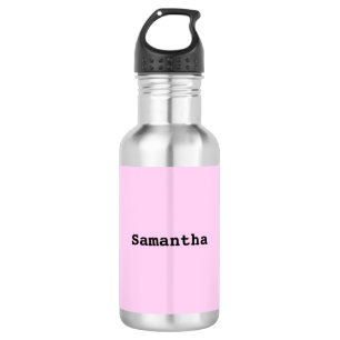 Light Pink Minimalistisch Einfache Personalisierte Edelstahlflasche