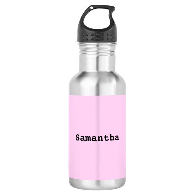 Light Pink Minimalistisch Einfache Personalisierte Edelstahlflasche (Vorderseite)