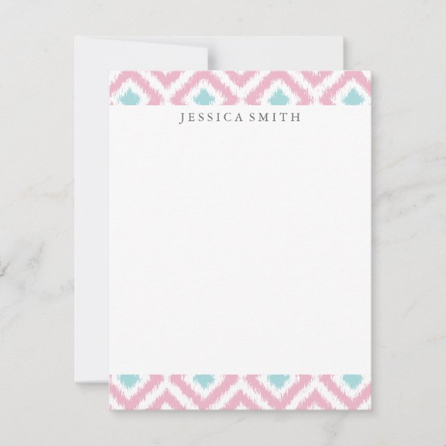 Light Pink Minze Ikat Muster (Vorderseite)