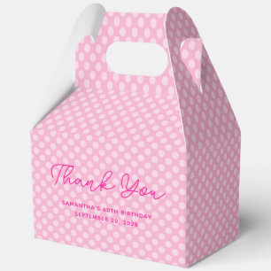 Light Pink Polka Dot 60. Geburtstag Vielen Dank Geschenkschachtel