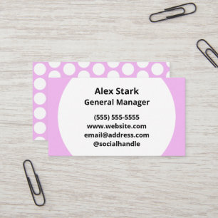 Light Pink Polka Dot Business Cards Visitenkarte