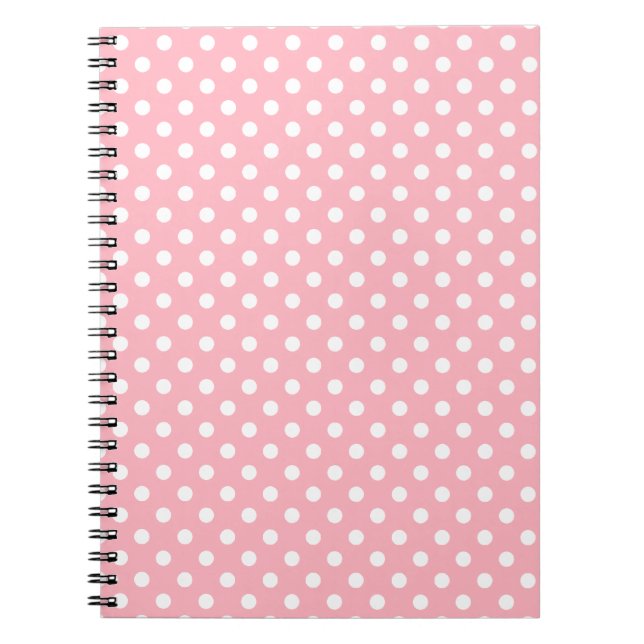 Light Pink Polka Dots Notebook Notizblock (Vorderseite)