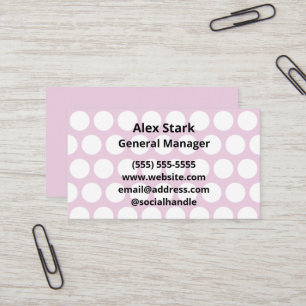 Light Pink Polka Dotted Business Cards Visitenkarte