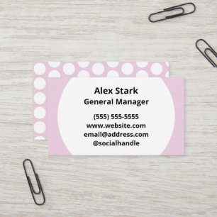 Light Pink Polka Dotted Business Cards Visitenkarte