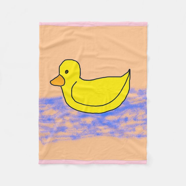 Light Pink Popcorn Anime Ducky Fleece Blanket (Vorderseite)
