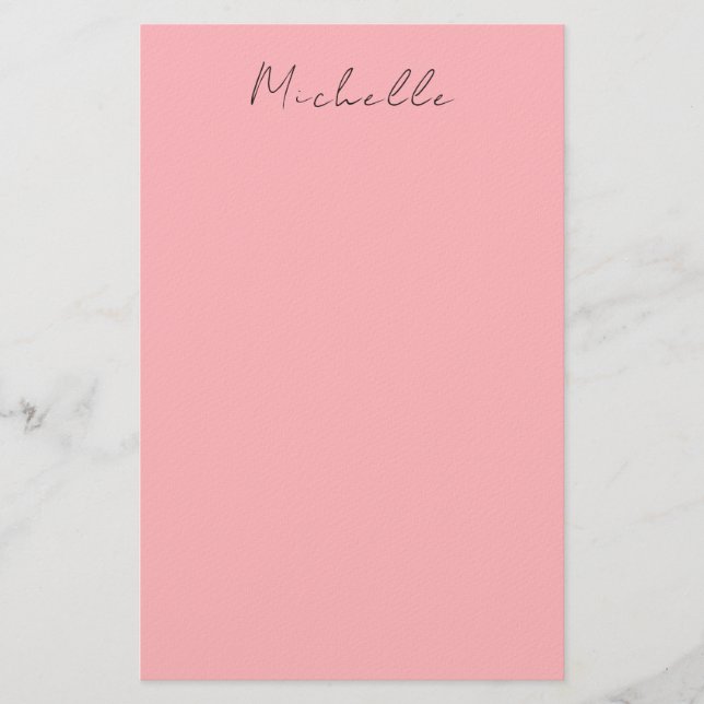 Light Pink Professional Unique Classic Handwriting Briefpapier (Vorderseite)