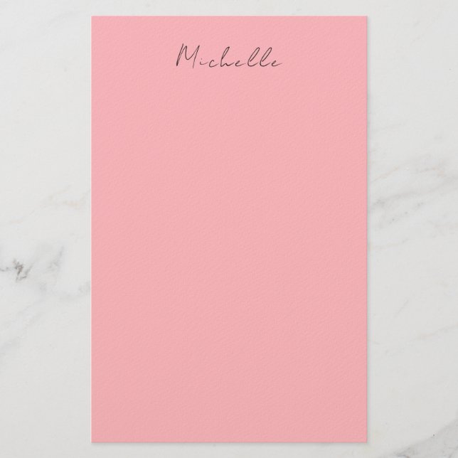 Light Pink Professional Unique Classic Handwriting Briefpapier (Vorderseite)