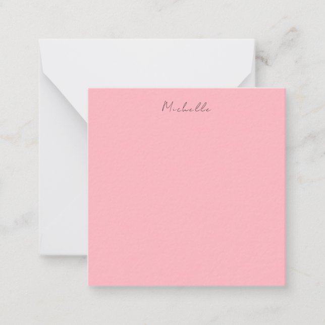 Light Pink Professional Unique Classic Handwriting Mitteilungskarte (Vorderseite)