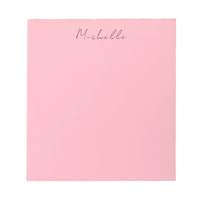 Light Pink Professional Unique Classic Handwriting Notizblock (Vorderseite)