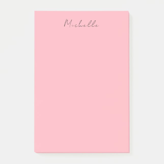 Light Pink Professional Unique Classic Handwriting Post-it Klebezettel (Vorderseite)