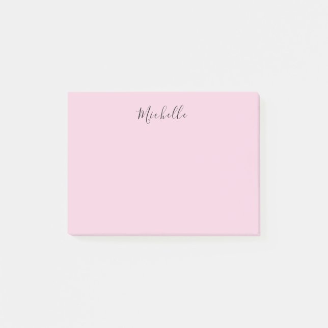 Light Pink Professional Unique Classic Handwriting Post-it Klebezettel (Vorderseite)