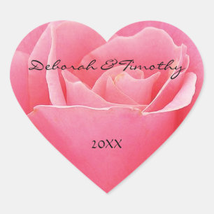Light Pink Rose Personalisiert Heart Wedcker Herz-Aufkleber