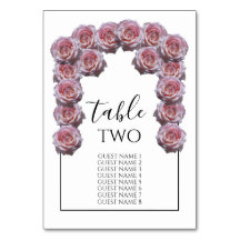 Light Pink Rose Wedding Guest Names