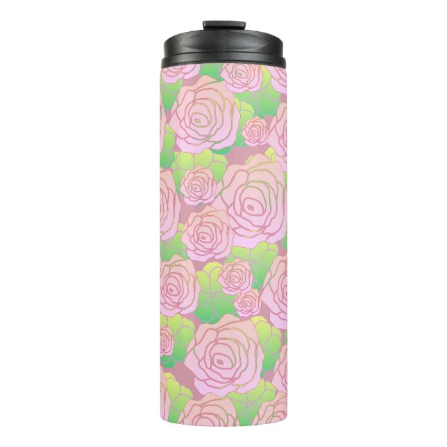 Light Pink Roses Thermosbecher (Vorderseite)