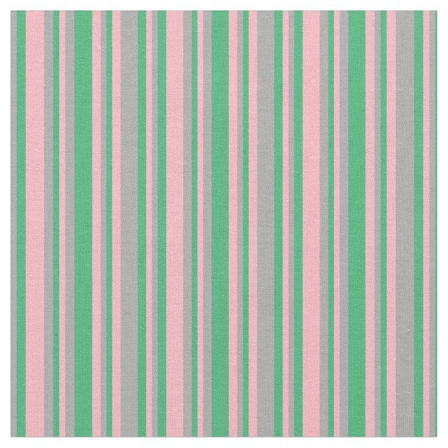 Light Pink, Sea Green und Dark Gray Lines Stoff (Nahaufnahme)