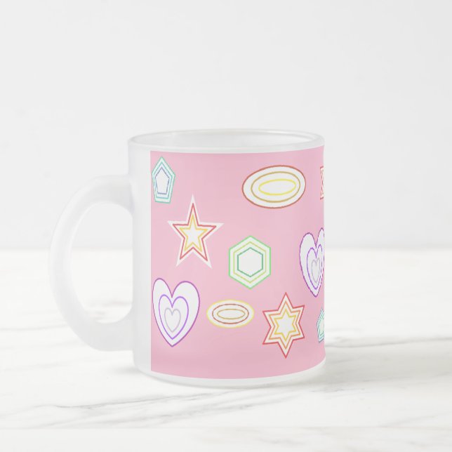 Light Pink shapes mug Mattglastasse (Links)