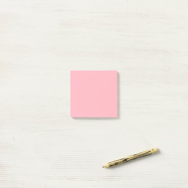 Light Pink Simple 3" x 3" Post-it Klebezettel (Auf Schreibtisch)