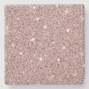 Light Pink Sparkle Star Niedliches Girly Glitzer M Steinuntersetzer