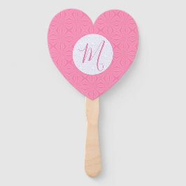 Light Pink Squiggly Squares Personal Initial Heart Fächer