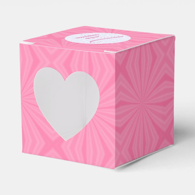 Light Pink Squiggly Squares Personalized Heart Geschenkschachtel (Vorderseite)