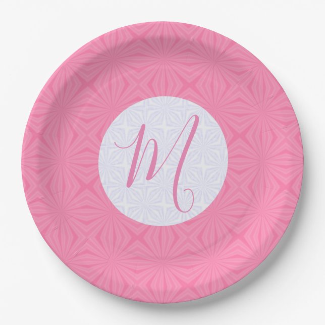 Light Pink Squiggly Squares Personalized Party Pappteller (Vorderseite)