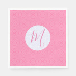 Light Pink Squiggly Squares Personalized Party Serviette