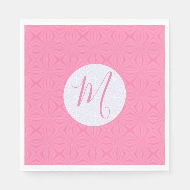 Light Pink Squiggly Squares Personalized Party Serviette (Vorderseite)