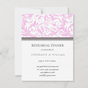Light Pink Swirt Probe Dinner Card Einladung