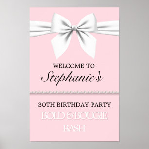 Light Pink Tiffany Theme Party Begrüßungszeichen Poster