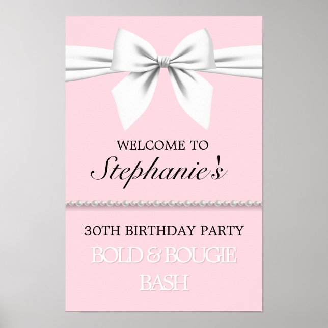 Light Pink Tiffany Theme Party Begrüßungszeichen Poster (Vorne)