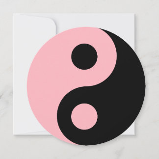 Light Pink und Black Yin Yang Symbol Birthday Einladung