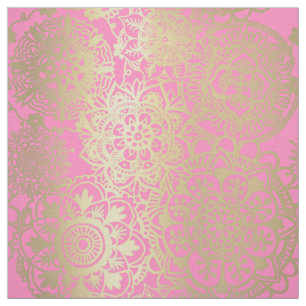 Light Pink und Gold Mandala Muster Stoff