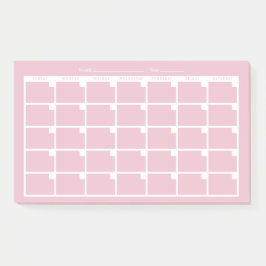 Light Pink Undated Calendar Post-it Klebezettel