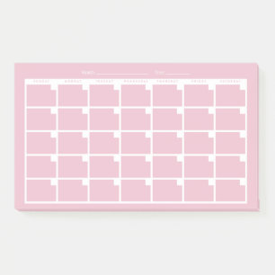 Light Pink Undated Calendar Post-it Klebezettel