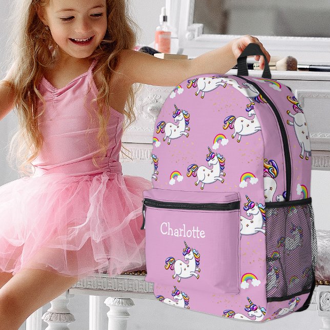 Light Pink Unicorn Dream Backpack Bedruckter Rucksack (Von Creator hochgeladen)