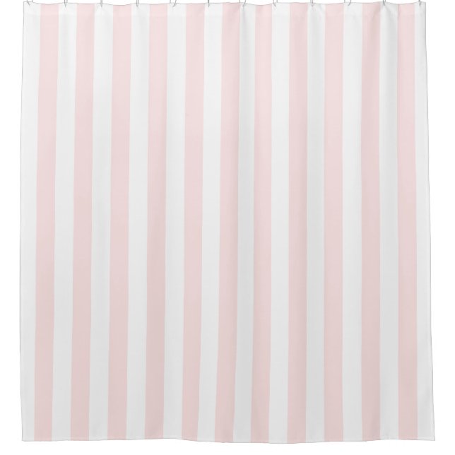 Light Pink White Vertikal Strip NL #0 Duschvorhang (Vorderseite)