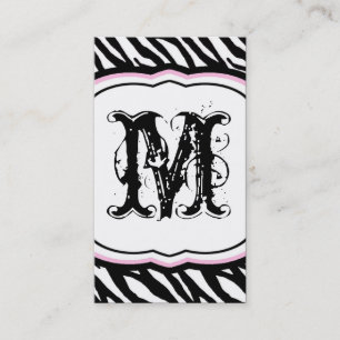 Light Pink White Zebra Print Pattern Business Card Visitenkarte