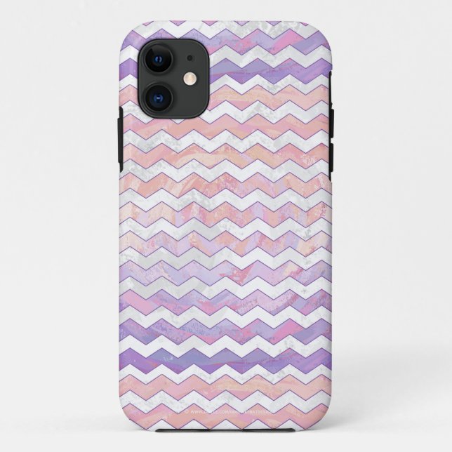 Light Pink Zig Zag Muster Case-Mate iPhone Hülle (Rückseite)