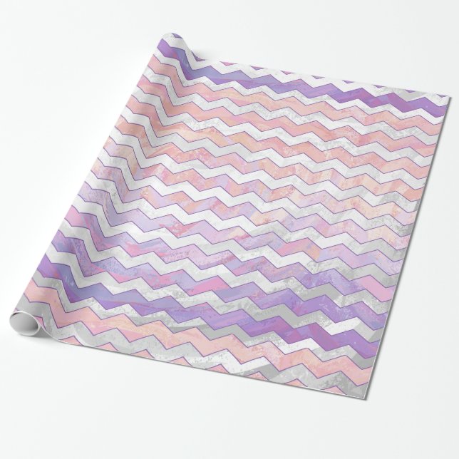 Light Pink Zig Zag Muster Geschenkpapier (Ungerollt)