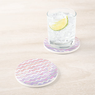 Light Pink Zig Zag Muster Sandstein Untersetzer