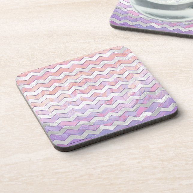 Light Pink Zig Zag Muster Untersetzer (Linke Seite)
