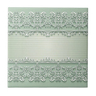 Light Pistachio Lace Look Keramik Tile Fliese