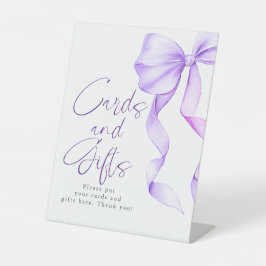 Light Purple Bow Cards and Gifts Bridal Shower Sockelschild