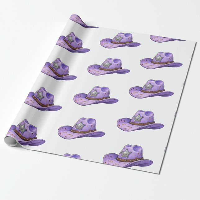 Light Purple Cowgirl Hat Geschenkpapier (Ungerollt)