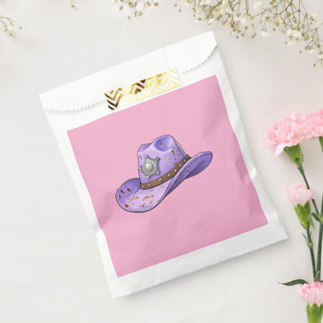 Light Purple Cowgirl Hat-Pink Background Geschenktütchen (Versiegelt)