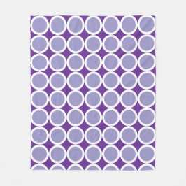 Light purple polka dots on dark purple background fleecedecke