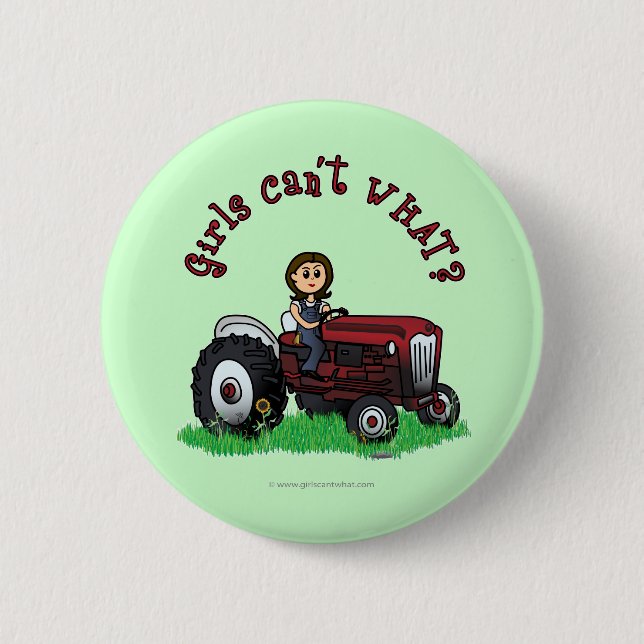 Light Red Bauer Girl Button (Vorderseite)