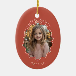 Light Red Blush Pink Foto Einfache Bow Ornament