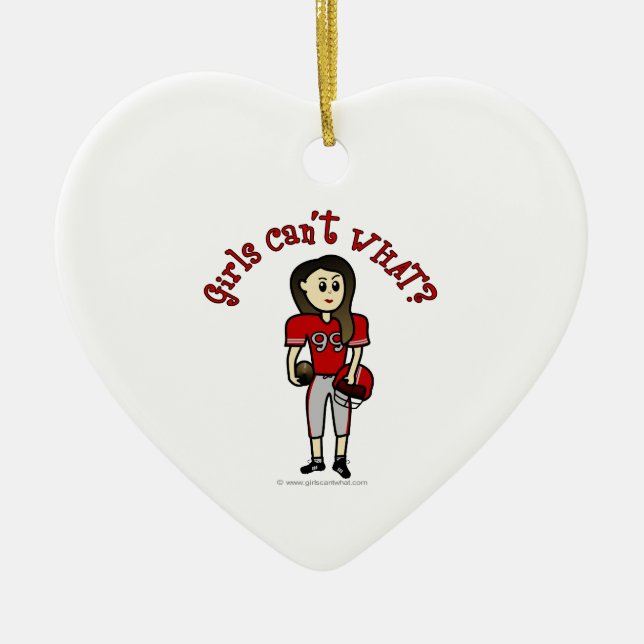 Light Red Football Keramikornament (Vorne)