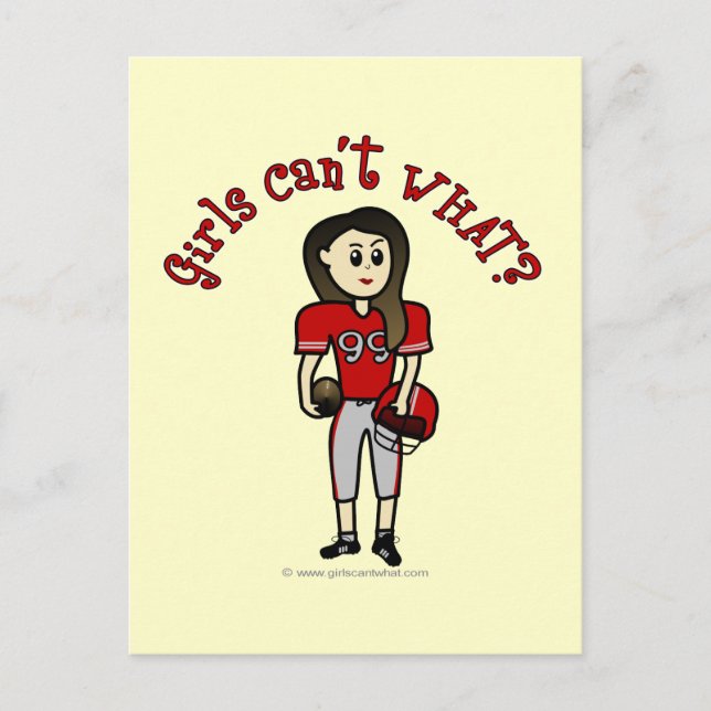 Light Red Football Postkarte (Vorderseite)